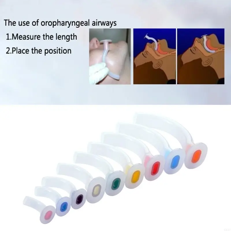 Q84C First Aid Airway Tube, Disposable Patient Air Tube Guide, Mixed, Oral, White, Guedel Color Code