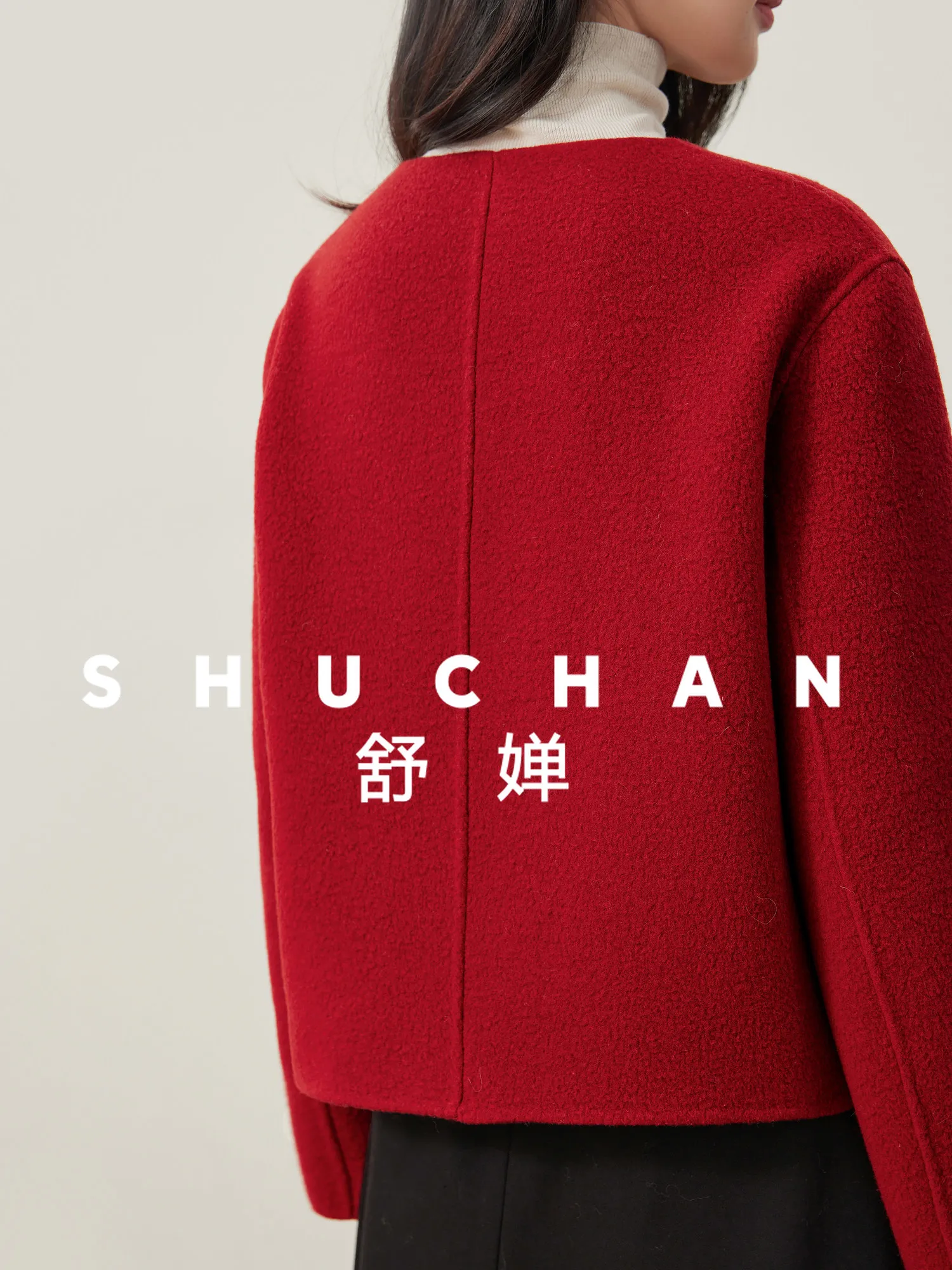 Lekki i wyrafinowany temperament, klasyczna wełniana kurtka z okrągłym dekoltem, krótka, delikatna wełniana kurtka damska.