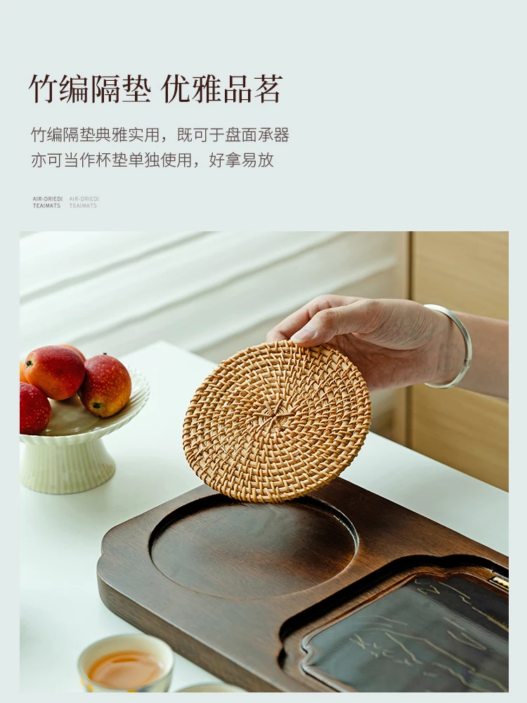 Walnut tea tray Dry brewing table Household living room Solid wood small tea table Color-changing rectangular tea tray