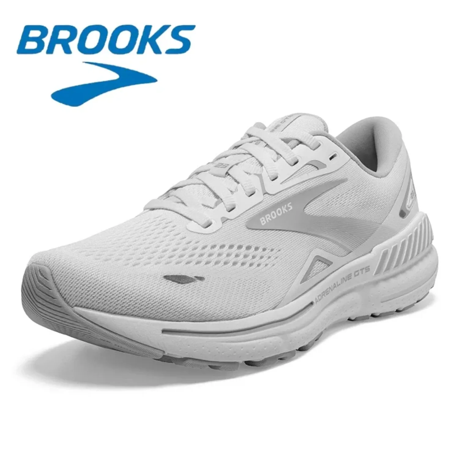 

Brooks BR23 Мужские кроссовки Классические простые белые серые износостойкие спортивные кроссовки с дышащей сеткой