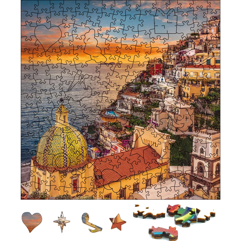 

Beautiful Positano Wooden Jigsaw Puzzle Toy Landscape Wood Puzzles For Kids Educational Montessori Puzzle Games Children Gift