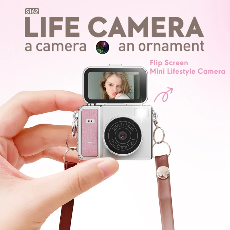 Câmera Mini Retrô 1.47 Polegadas 180 °   Câmera Digital com Tela Flip HD, Filmadora de Bolso CCD para Crianças e Adultos, Presente para Aniversários e Ano Novo