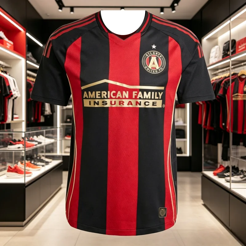 26-27 Neues Atlanta United Fan Custom 3D-gedrucktes Modisches Sport-Atmungsaktives Schweißableitendes Kurzarm-Eltern-Kind-T-Shirt – Detail 1