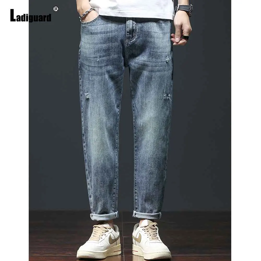 

Men's Jeans Demin Pants 2025 America and Europe Style Fashion Ankle-Length Trousers Plus Size Mens Casual Basic Demin Pants New