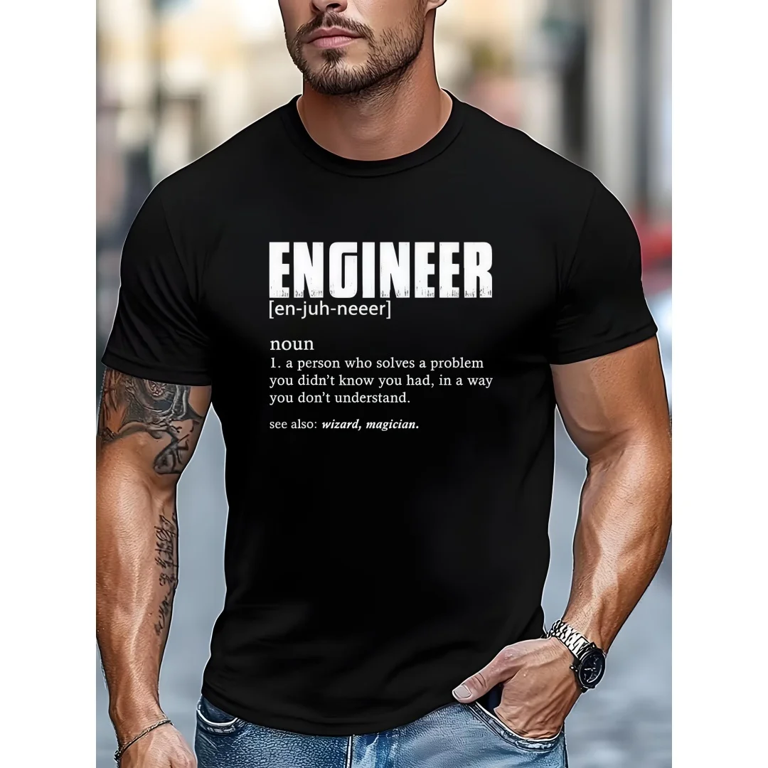 

Мужская футболка Fun Engineer Defined с принтом, разноцветная, летняя, для программистов, с круглым вырезом, короткими рукавами, из полиэстера, удобная, в качестве верхней одежды