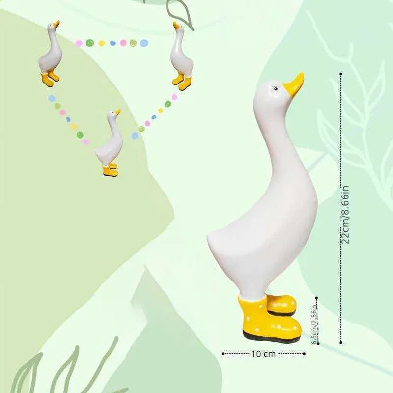 Duck Figurine Lovely Ducks Put on Shoes Lifelike Resin Decorative Ornaments Pool Yard Outdoor Decor Home Decor