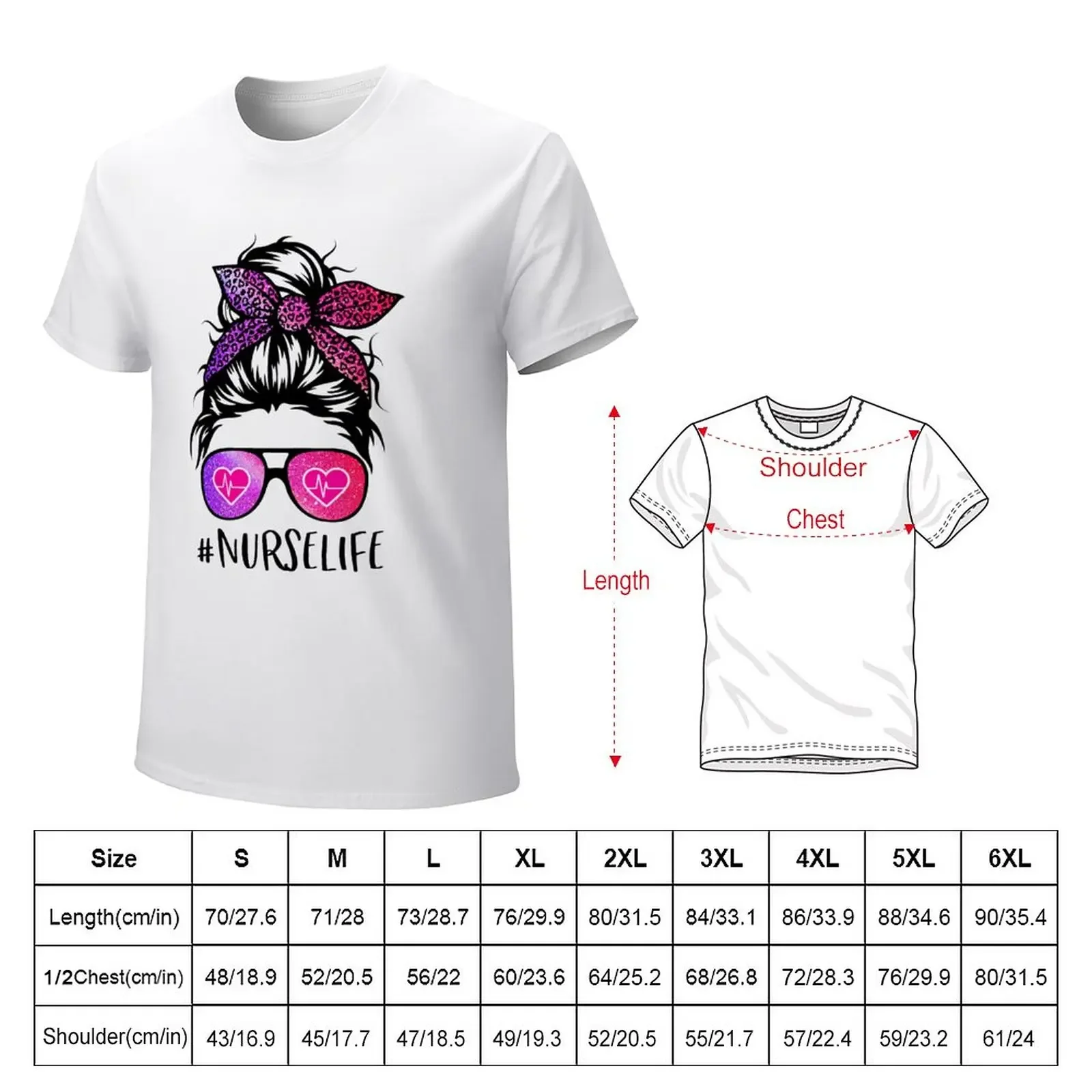 Nurse Life Pink Leopard Messy Bun Nurse Life T-Shirt summer clothes plus sizes blacks for a boy mens funny t shirts