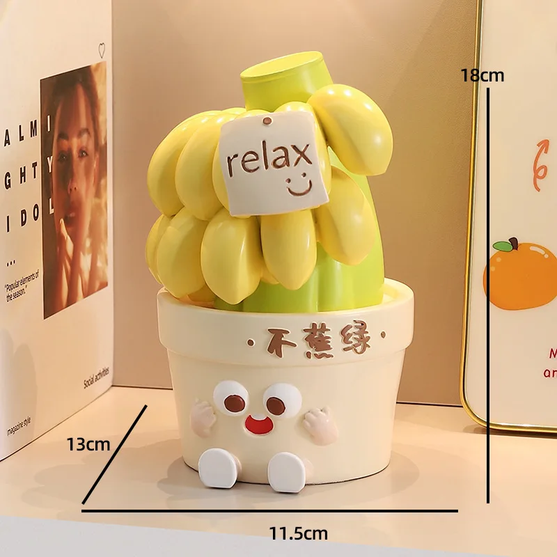

Decorative Plant Statue Banana Fruit Sculpture Luxury Money Flower Ornament Office Desk Living Room Photo Studio Decoration