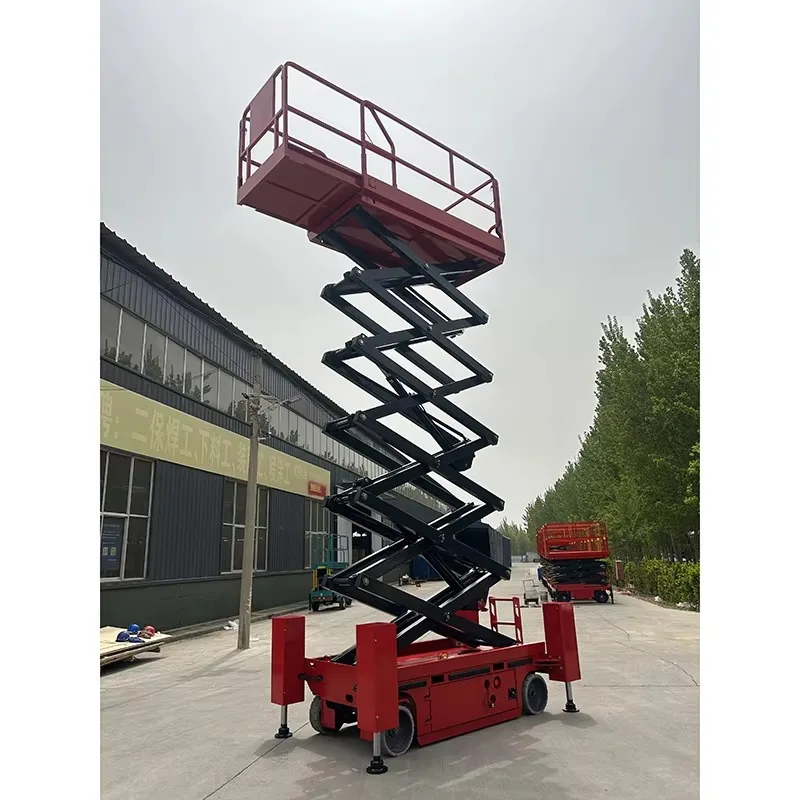 Customized 380V Self-propelled Articulated Hydraulic Scissor Lift Truck Outdoor Steel Tracked One Key Leveling High-Altitude