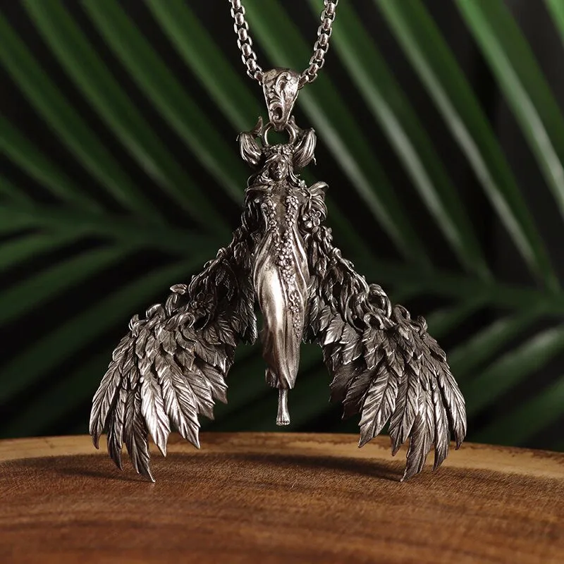 Fashionable and Creative Gothic Anime Angel Wings Pendant Necklace for Men and Women Punk Hip-Hop Trendy Jewelry Gifts