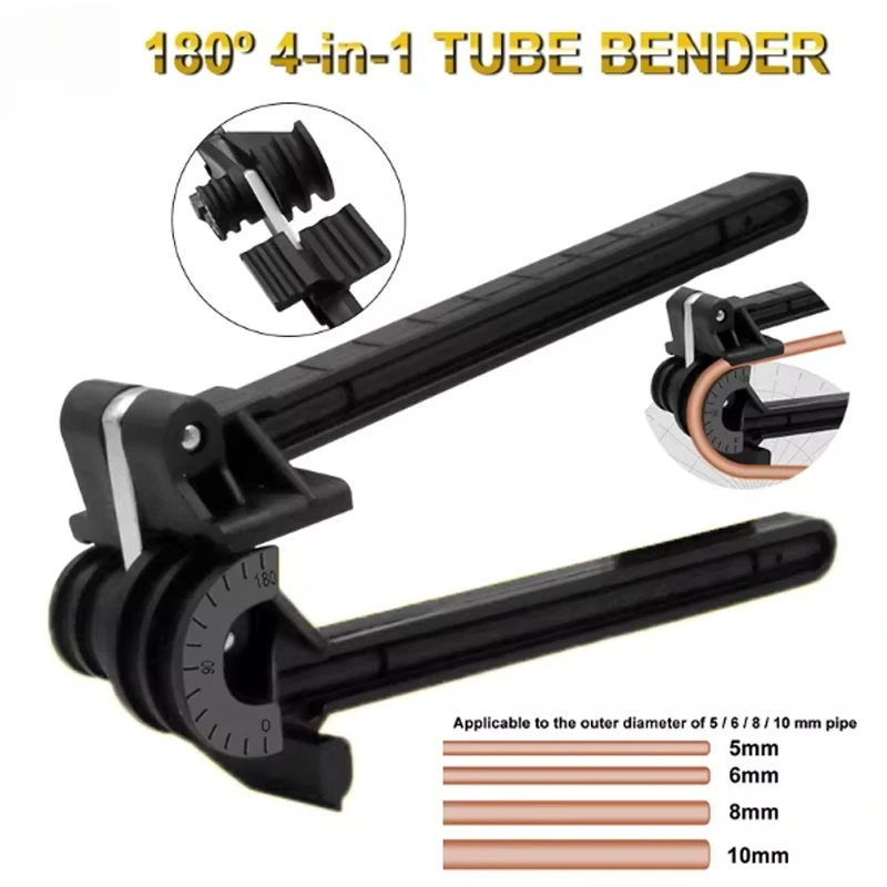 4mm 6mm 8mm 10mm Combination Tube Bender 4-in-1 Tube Bender Pipe Bending Tool Tubing Bender Brake Fuel Line Curving Pliers