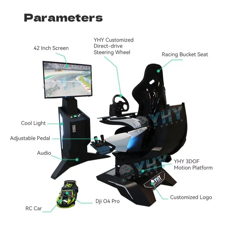 Multiplayer AR Real Scene Racing Simulator Motion Driving Cockpit Commercial Arcade Racing Game Device For Game Center