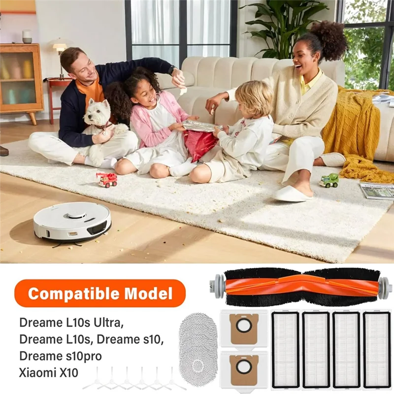 A84G-For Dreame L10s Ultra/L10 Ultra/L10s Ultra/Dreame L10S/S10/S10pro/Xiaomi X10 Vacuum Cleaner Main Side Brush Filter Parts