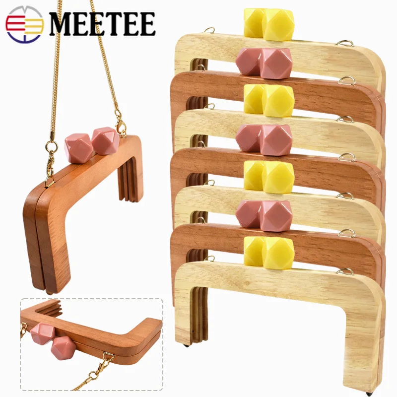 

1Pc 20*8cm Wood Bag Handle Purse Frame Wallet Closure Handles Sewing Brackets Kiss Clasp Bags Crafts Accessories for Handbags
