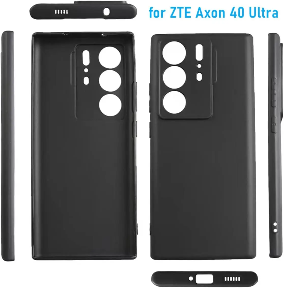 3-in-1 Glass+Silicone Cover For ZTE Axon 40 Ultra A2023P Case Tempered Glass Screen Protector For ZTE Axon 40 Ultra A2023P