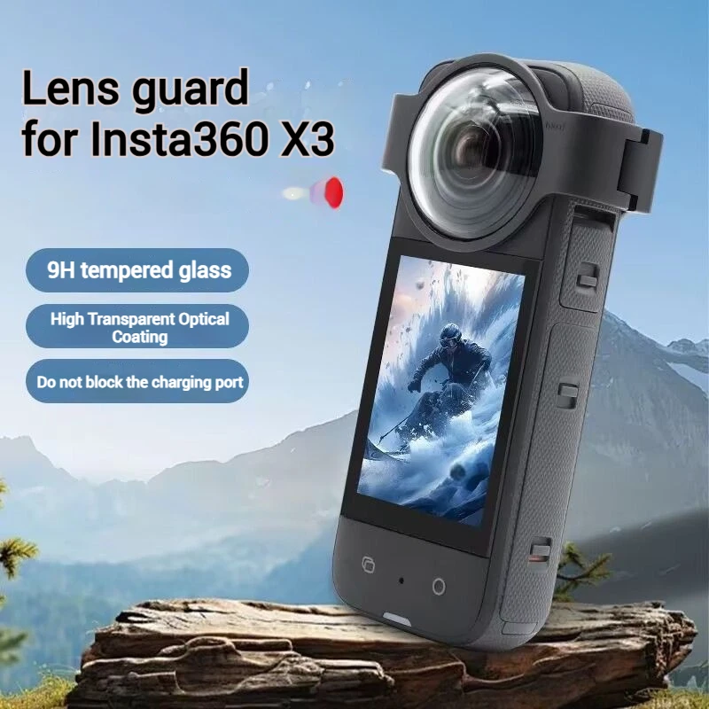 

upgraded optical protection lens For Insta360 X3 snap-on glass drop protection lens accessories