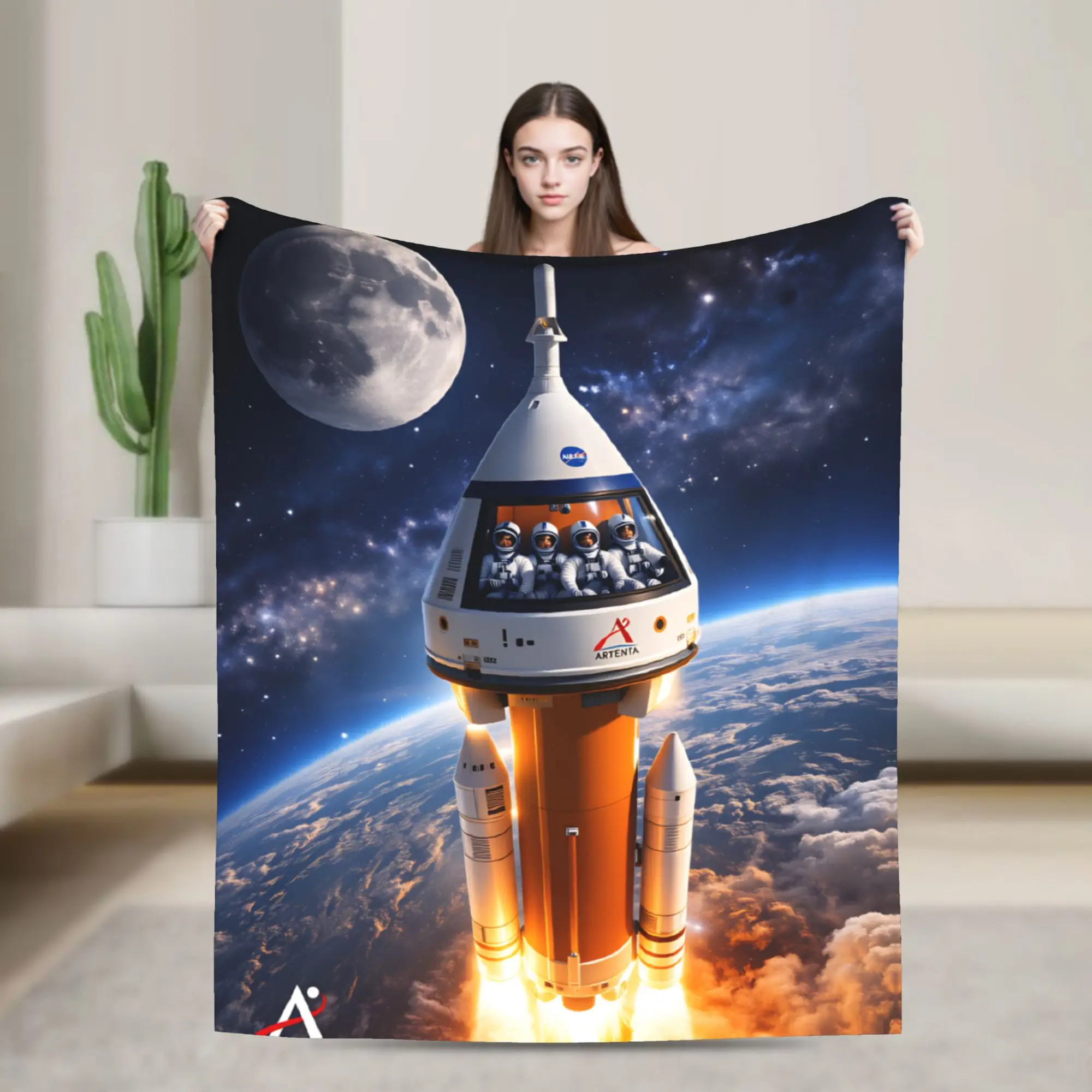 

Artemis ii Blanket Quality Warm Soft Throw Blanket Winter Decorative Couch Chair Sofa Bed Funny Bedspread