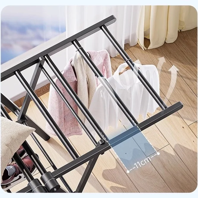 Hot-selling X-shaped Folding Drying Rack Floor Rack All-aluminum Drying Rack Household Foldable Laundry Hanger