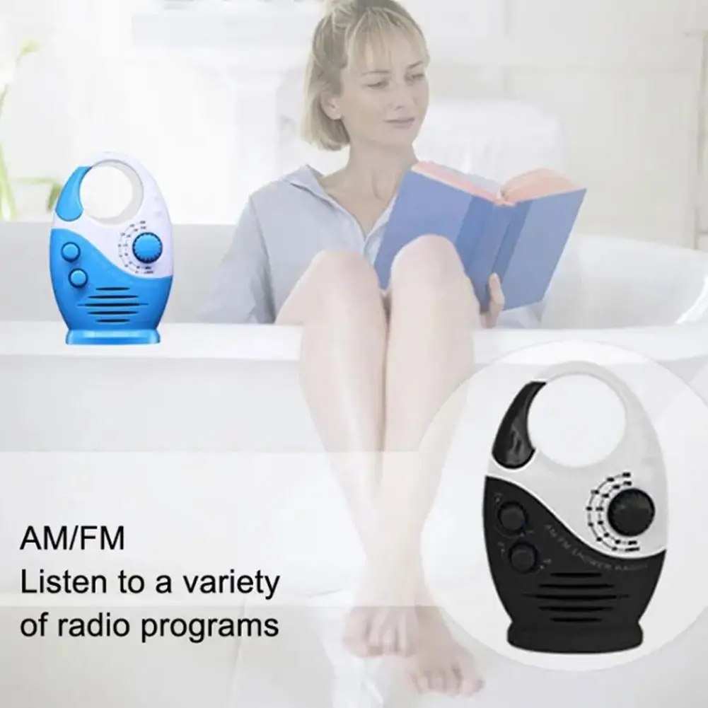 

Waterproof FM AM Radio Shower Music Hanging Radio Speakers Powerful Cabin Hi-Fi Bathroom Speakers Radio Bath B5U6