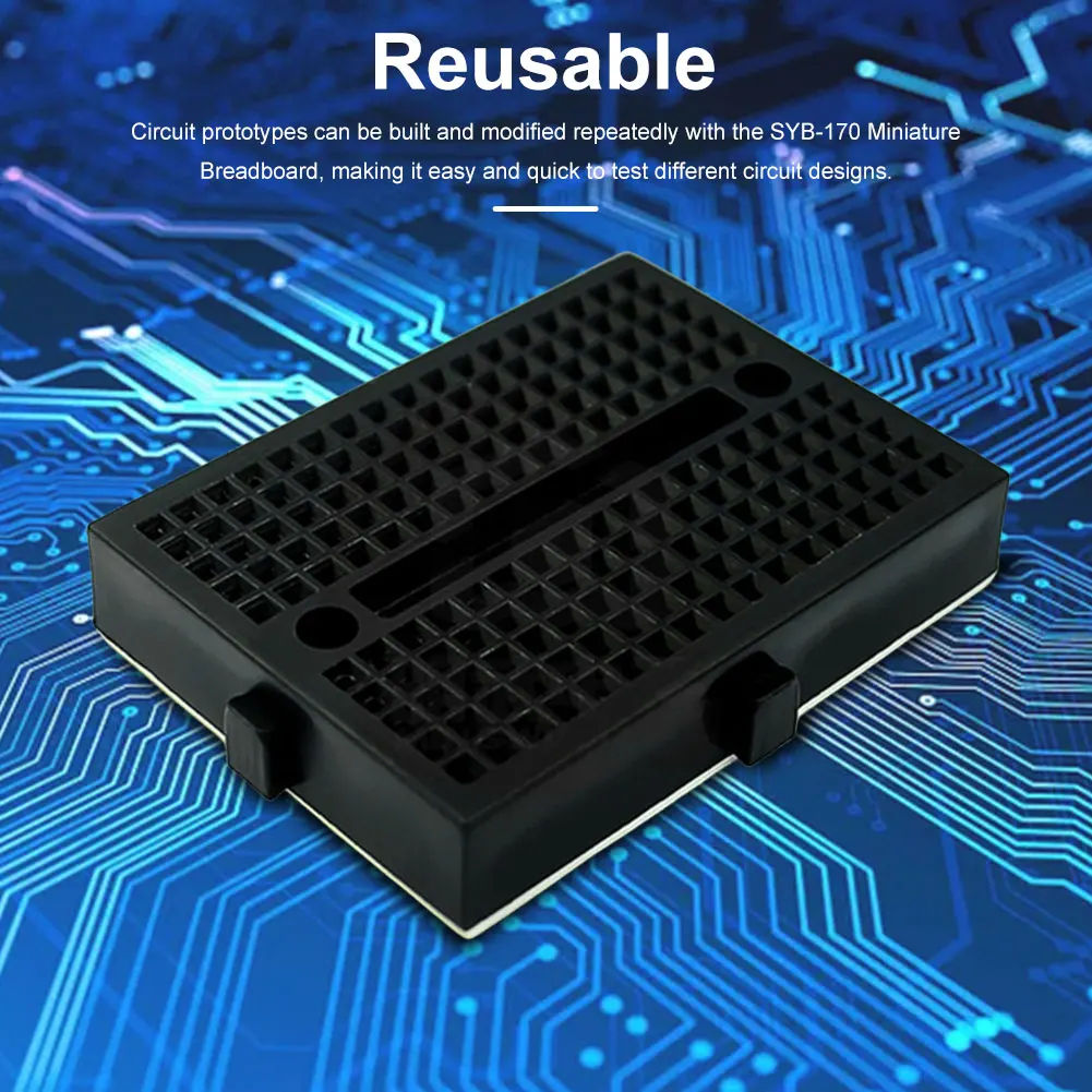SYB-170 Universal Solderless Prototype Breadboard 170 Holes Breadboard Solderless Prototype Board 35x47mm for Small DIY Kits