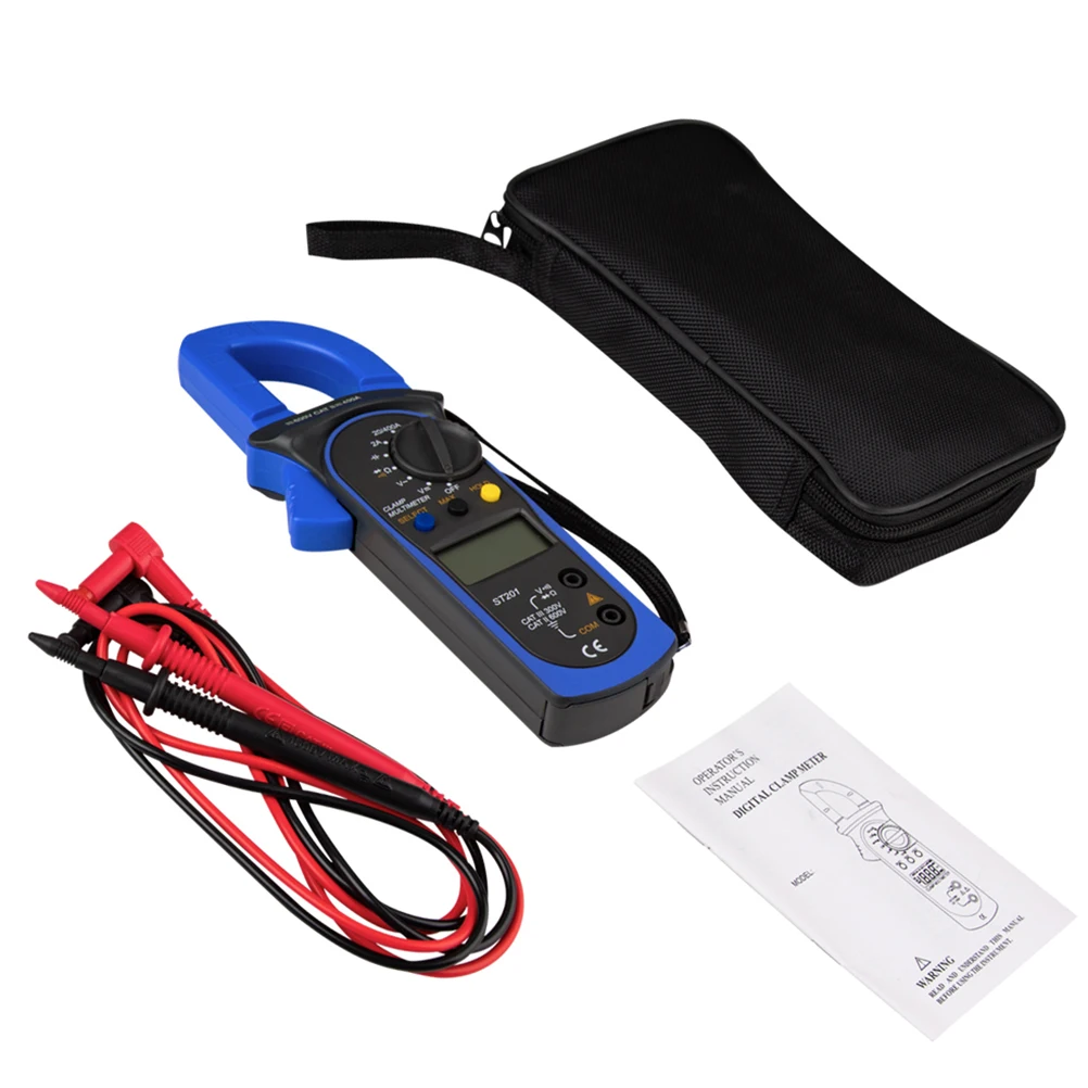 

Digital Clamp Multimeter St201 3 3/4 Digits Auto 600A Ac Dc Voltage Resistance Ohm Tester Diode Capacitance