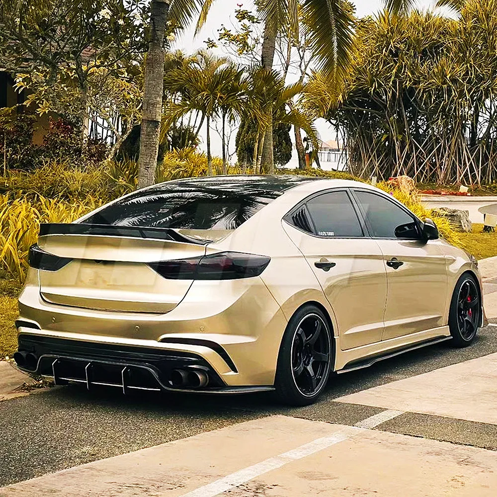 For Hyundai Elantra 2016 2017 2018 2019 Bodykit Car Rear Trunk Lid Black Carbon Spoiler Wings Exterior Tuning Accessories Part