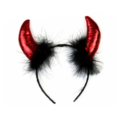 Röd Djävulshorn Huvudband Skräckdjur Huvudbonad Cosplay Demon Halloween Fest Kostym Tillbehör Trollstav Julklappar 6 best sales demonhorn cosplay - №6