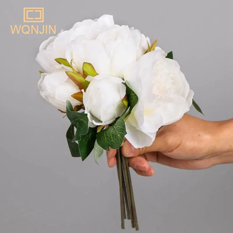 6 Teile/los Seide Künstliche Pfingstrose Bouquet Blumen Dekoration Rosa Rot Weiß Künstliche Gefälschte Pfingstrosen Blumen Hause Dekoration – Detail 5