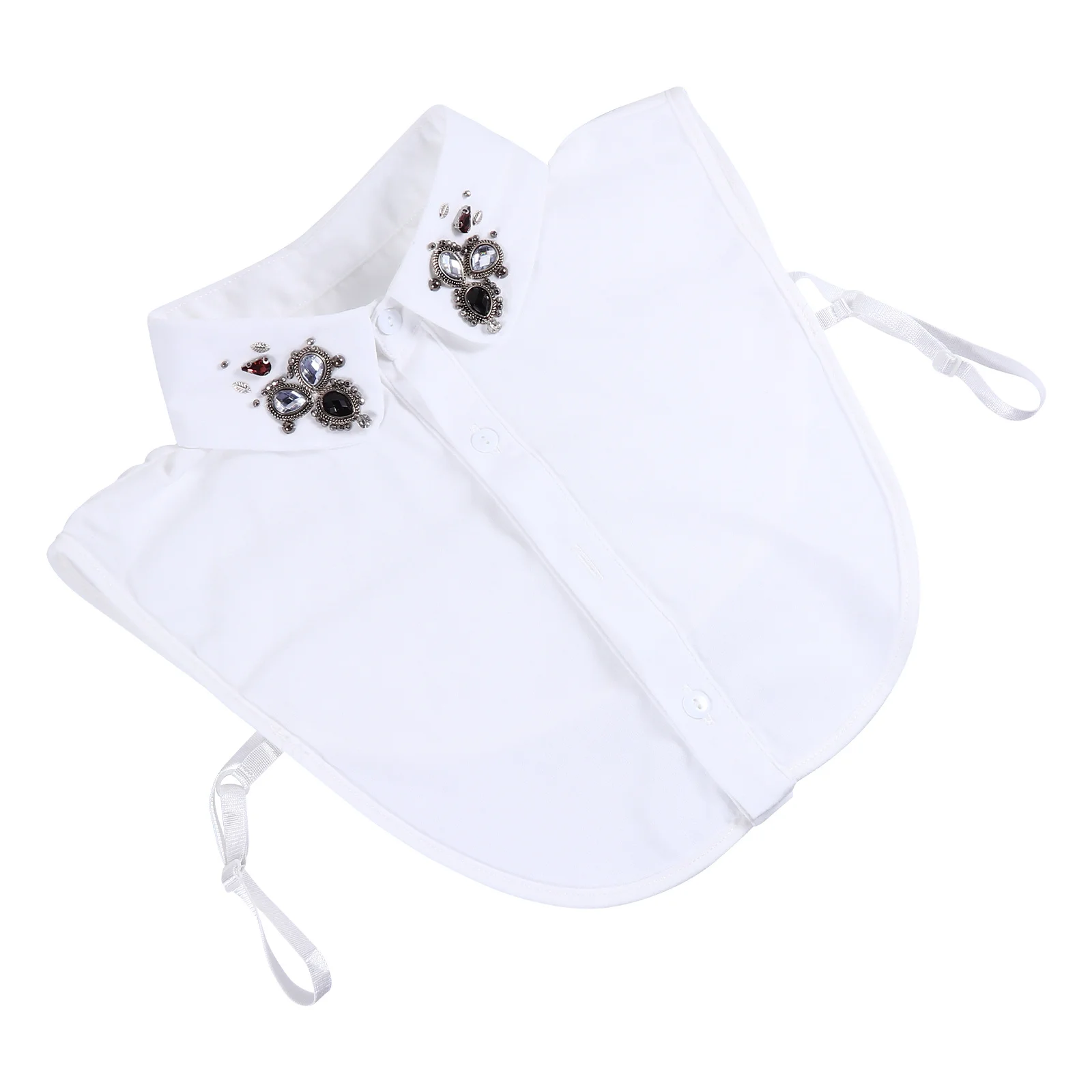 

White Fake Blouse Collar Detachable Chiffon Shirt Decor All-Match Neckwear For Women Fashion Half Collar Clothing