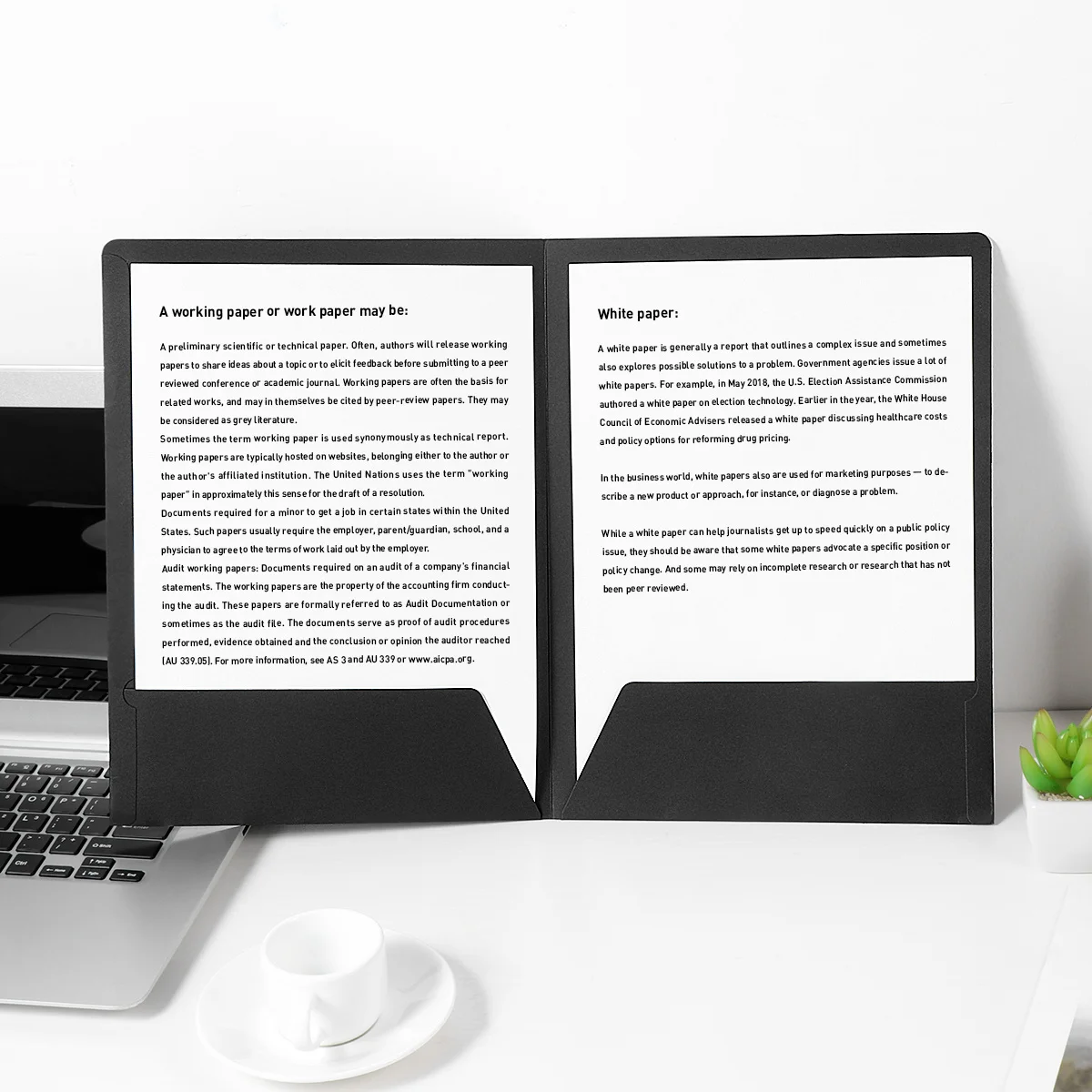 

12Pcs Black Kraft Paper Document Folder 2 Pockets Office File Holder Presentation Folder for School Business Proposals