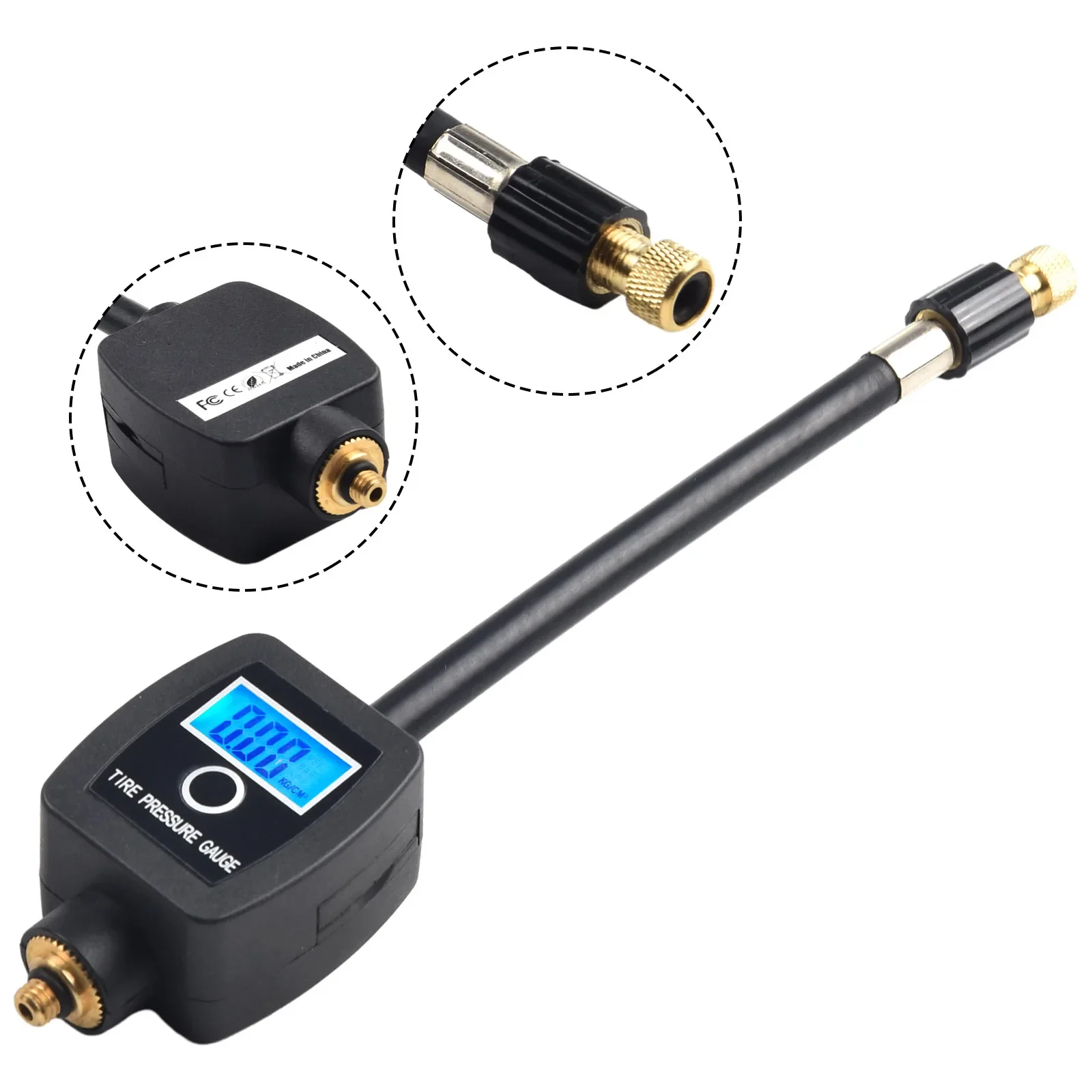 Bike Bicycle Digital Tyre Pressure Gauge For Schrader-And-Presta Valves 4 Modes With 2032 Battery Digital Display 2024
