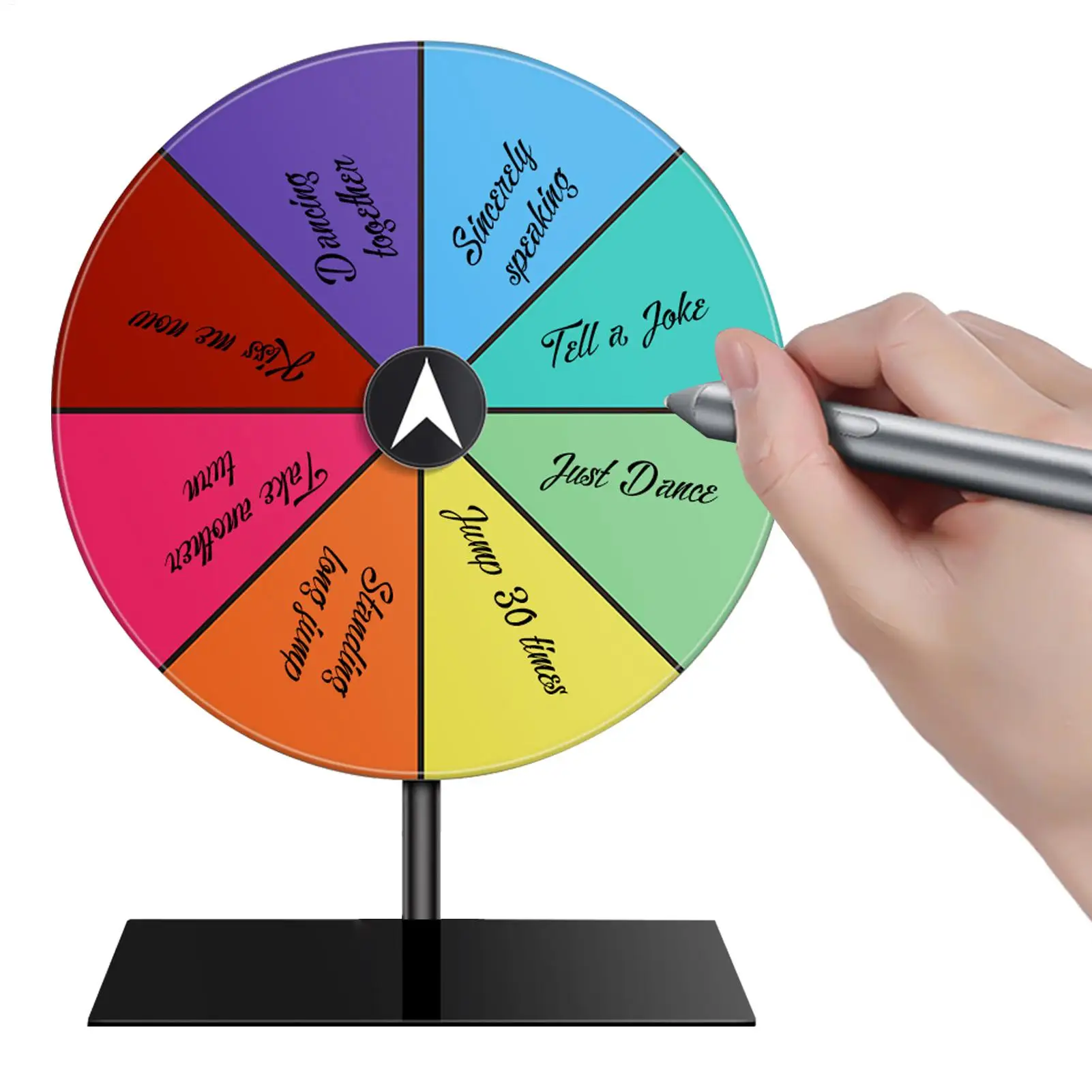 Roda de prêmio de mesa, plataforma giratória, roda giratória, roda giratória editável para reuniões de pub, atividades promocionais, lembranças de festa