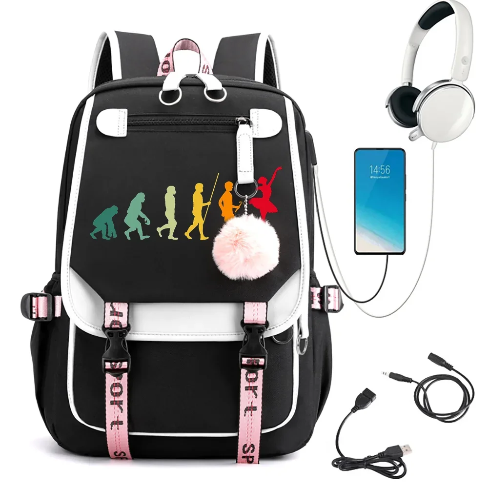 

Fashion Trends Bags for Women Backpack Teens Girls Kawaii BookBag Rucksack Ballerina Evolution Ballet Dancer School Bag Mochila