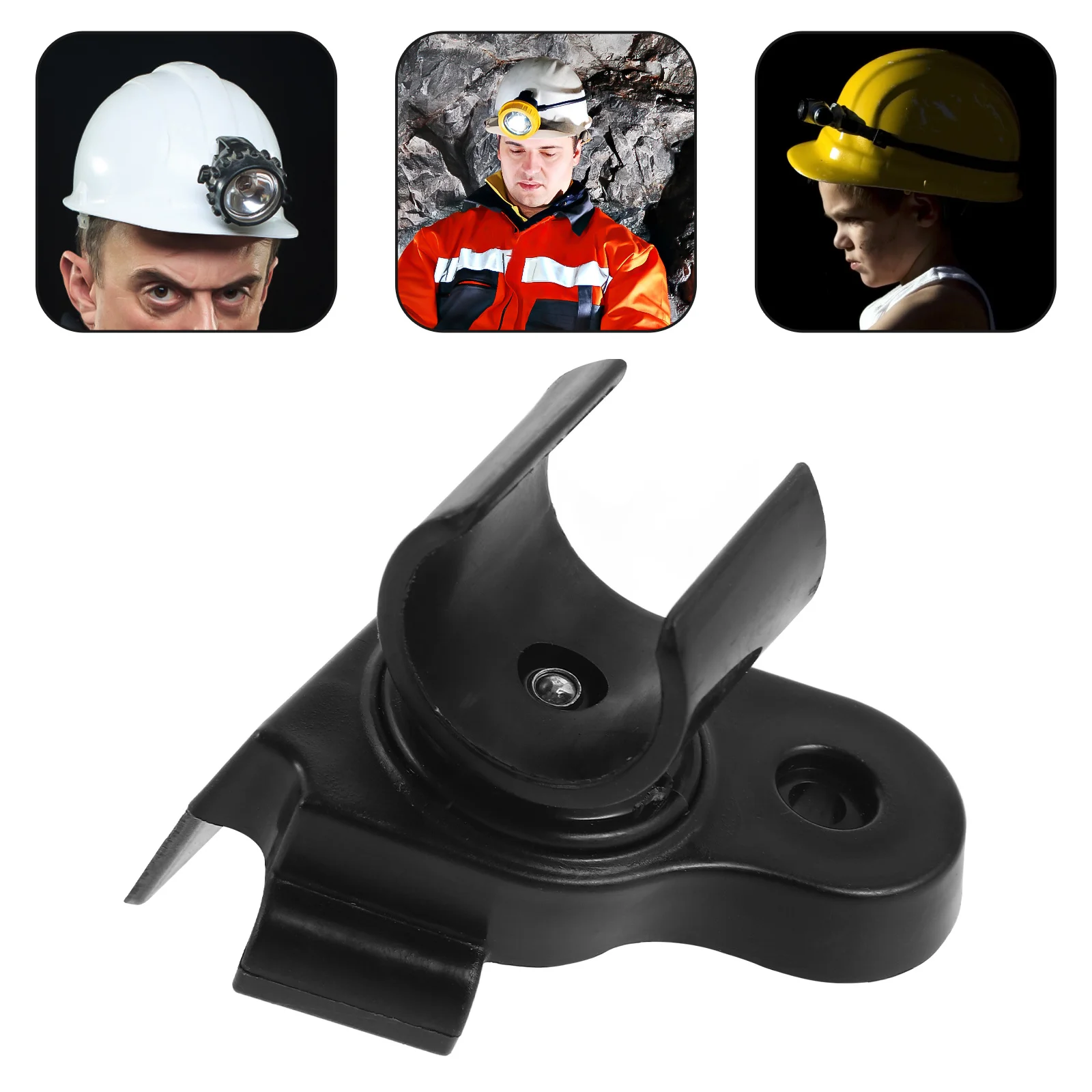 حامل تثبيت على شكل قبعة صلبة بمشبك خفيف لعمال البناء ملحقات مشبك المصابيح الأمامية الآمنة لعمال البناء #1