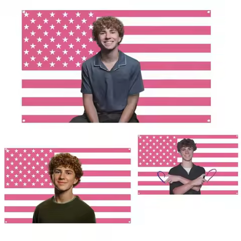 Pink Walker Flag Funny American Flag Scobell Polyester Tapestry Dorm Bedroom Living Office Yard Garden Party Gifts