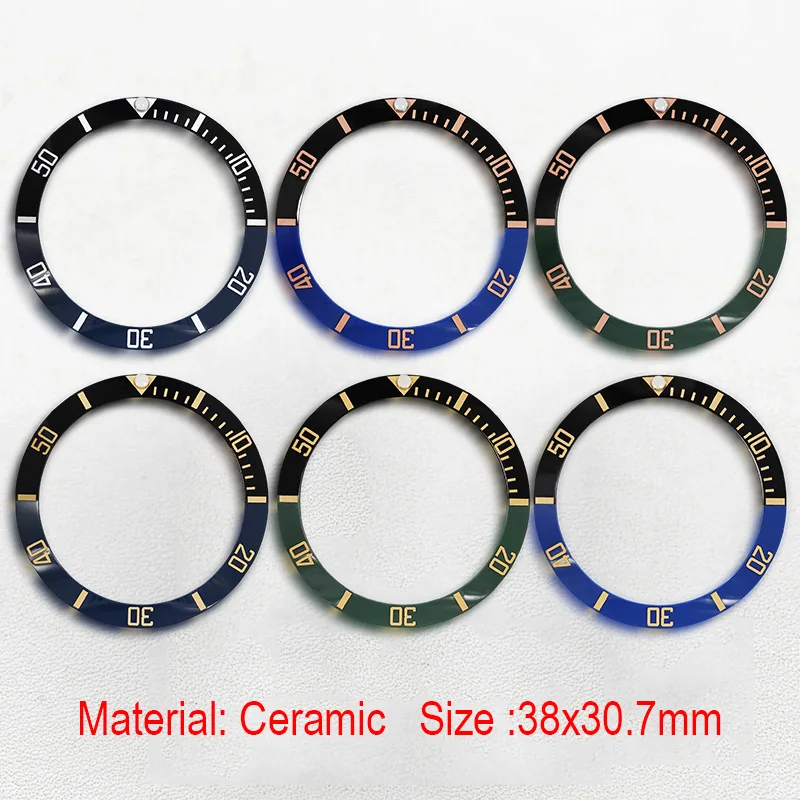 Mod 38*30.7mm Ceramiczny Pierścień Bezelowy do SKX007 SKX009 Seamaster GMT Koperty Zegarka Mechanizm NH35 Części do Męskich Zegarków Nurkowych