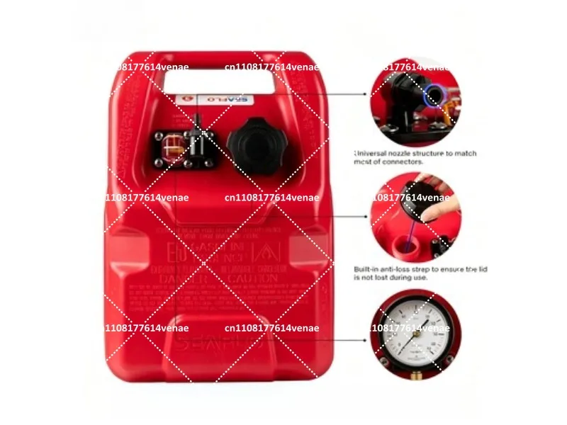 12L 24L External Fuel Tank Assembly for Outboard Boat Engines Marine Gas Tank