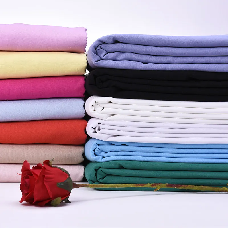 Thin Plain Rayon Fabric By The Meter for Clothing Baby Pajamas Dress Skirt Shirt Pants DIY Sewing Cloth Soft Breathable White