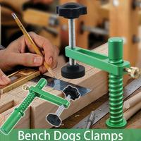 19/20MM Hold Fast Hold Down Bench Dog Clamp Woodworking Spiral Desktop Quick Acting Hold Down Clamp Adjustable Fast Fixed Clip