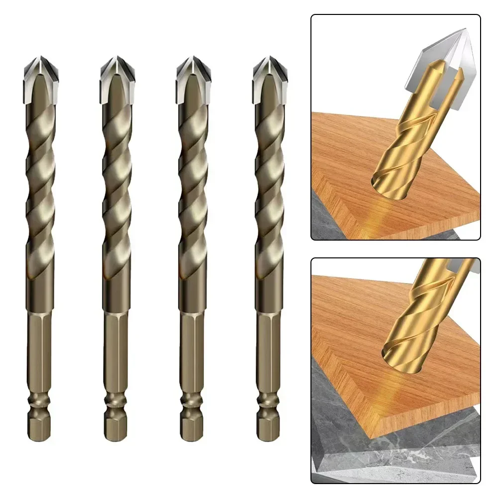 

1pc Tile Drill Bit Hex Shank Cross Overlord Drill Bit Glass Concrete Ceramic Hole Opener Brick Drilling Tools