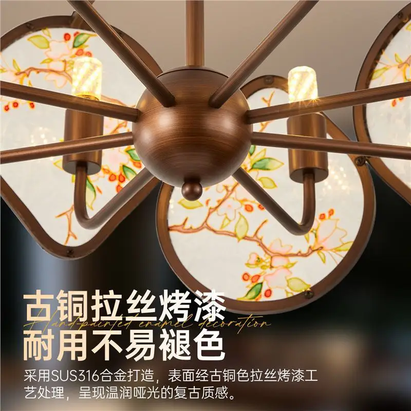 Song's Aesthetics New Chinese Living Room Light French Medieval Creative Enamel Color Dining Room Bedroom Light 2026 New Chandel