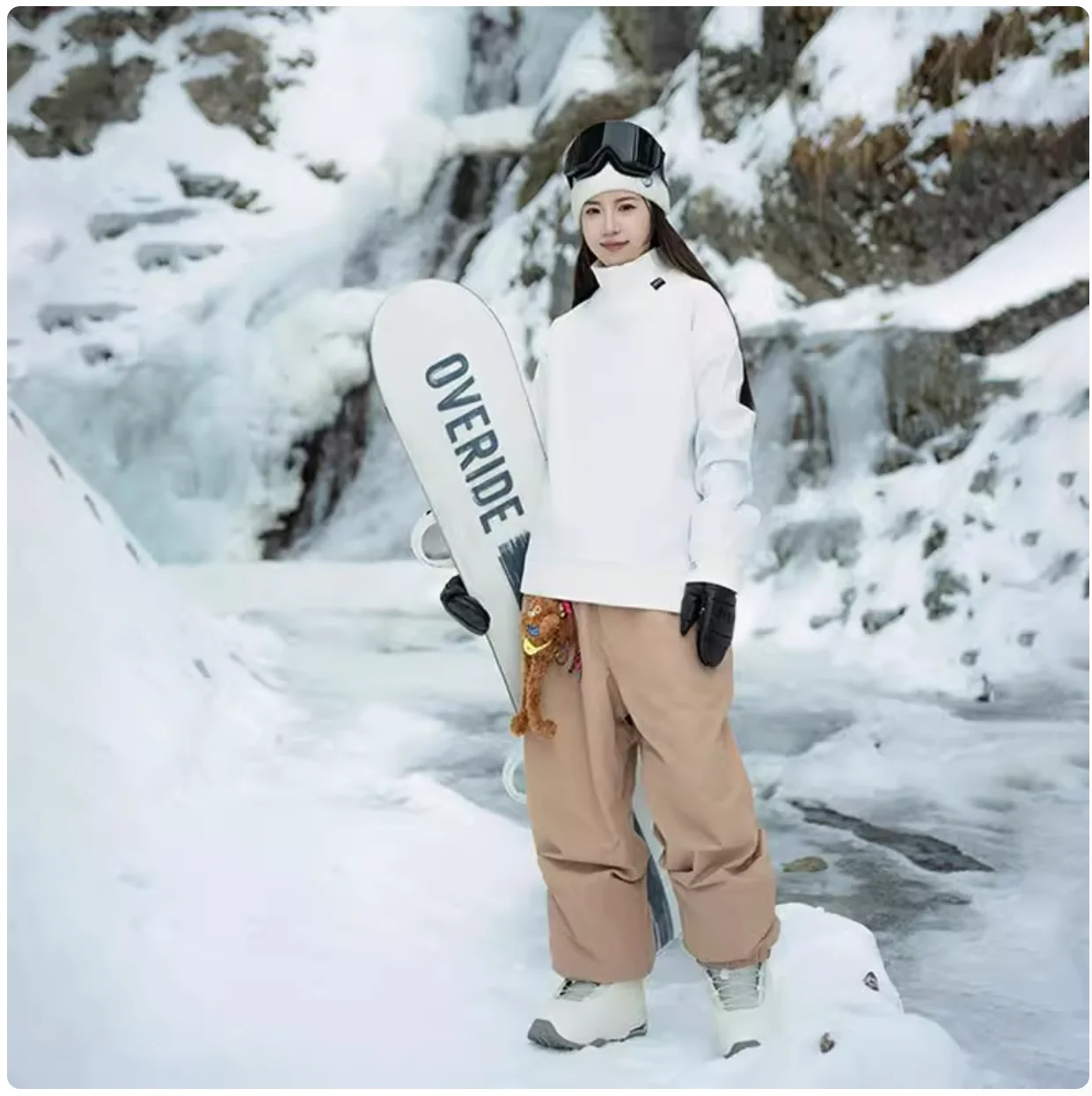 

RAWRWAR 2025 Women's & Men's Fleece-Lined Ski Pants - Waterproof Windproof Thermal Snowboard Trousers for Winter Sports Tapered