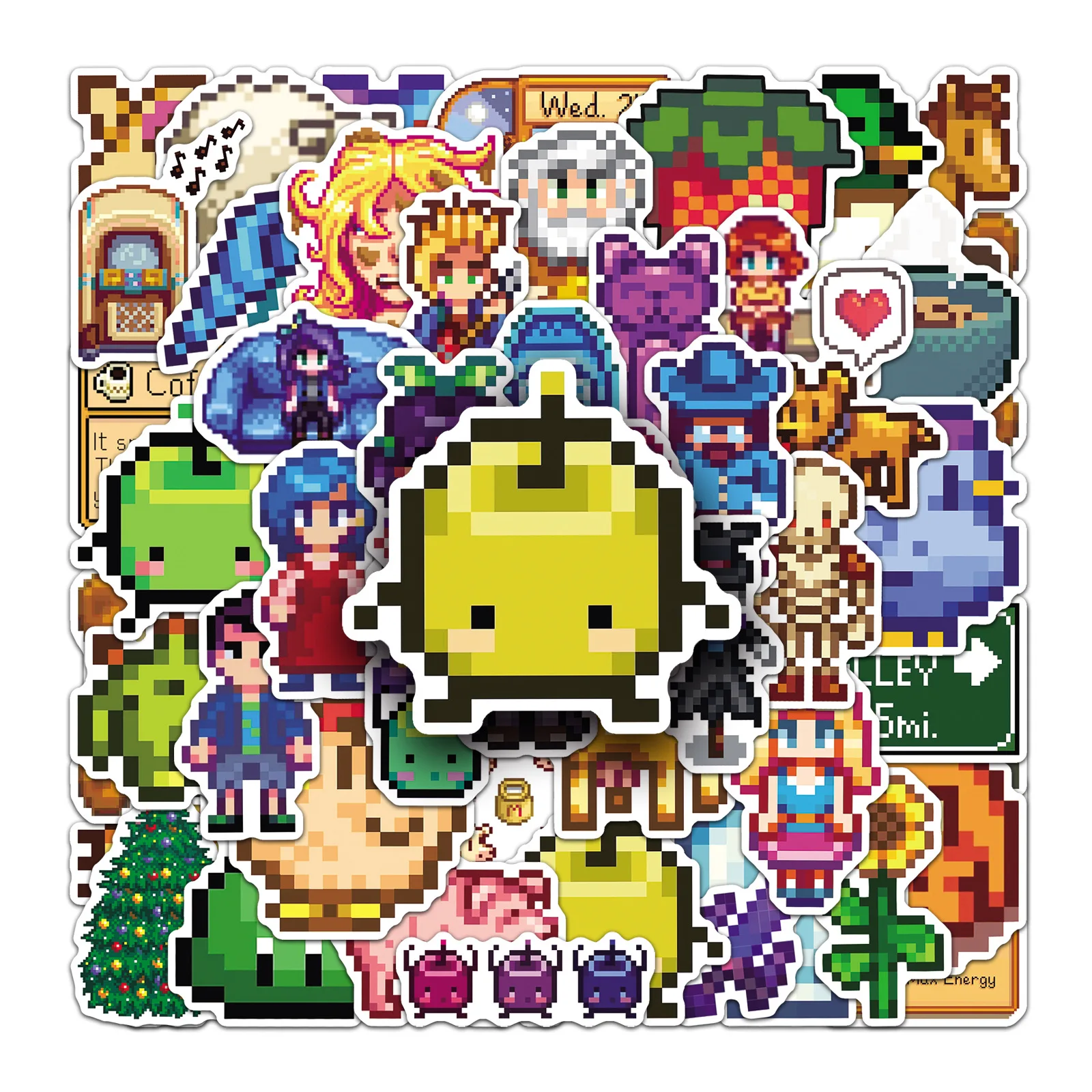 

50 шт. классические пиксельные игры Stardew Valley наклейки забавные мультяшные наклейки бутылка воды ноутбук телефон граффити наклейка оптовая продажа