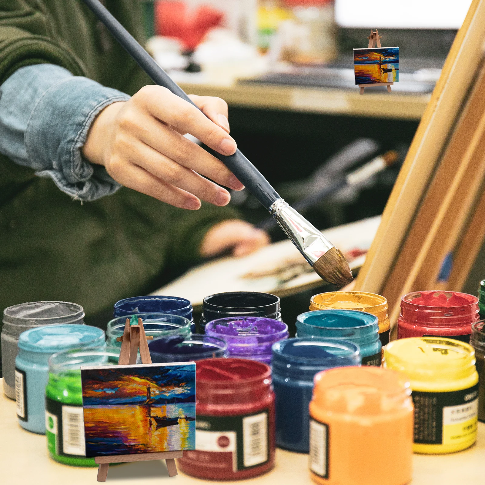 

24Pcs Mini Oil Painting Frames Stretched Canvas DIY Blank Art Boards Practical for Oil Painting Supplies Arts Stretcher Frames