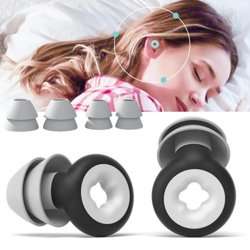 Sleep Noise Reduction Earplug Soft Silicone Ear Muffs Noise Protection Travel Reusable Swimming Waterproof Ear Plugs