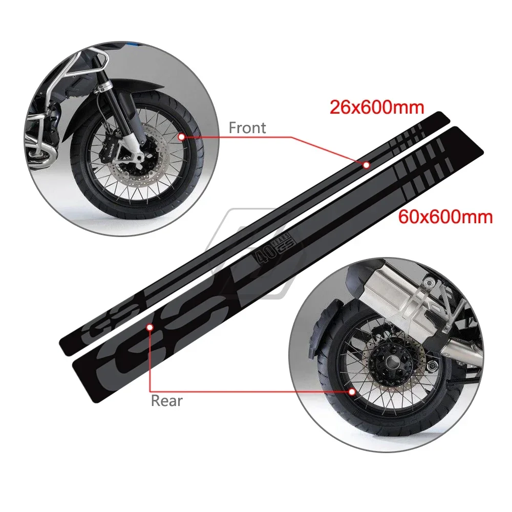 

For BMW R1200GS R1250GS Adventure 2006-2022 Motorcycle front and rear wheel decorative stickers