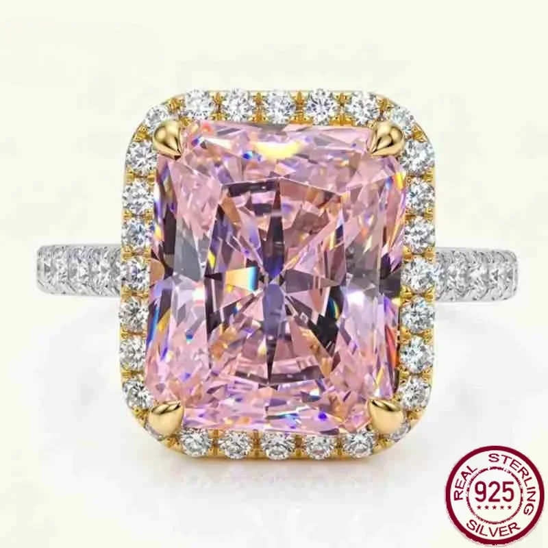 Yaranyan Vinage 100% 925 Sterling Silver 5 CT Lab Sapphire High Carbon Diamonds Gemstone Wedding Engagement Ring Fine Jewelry