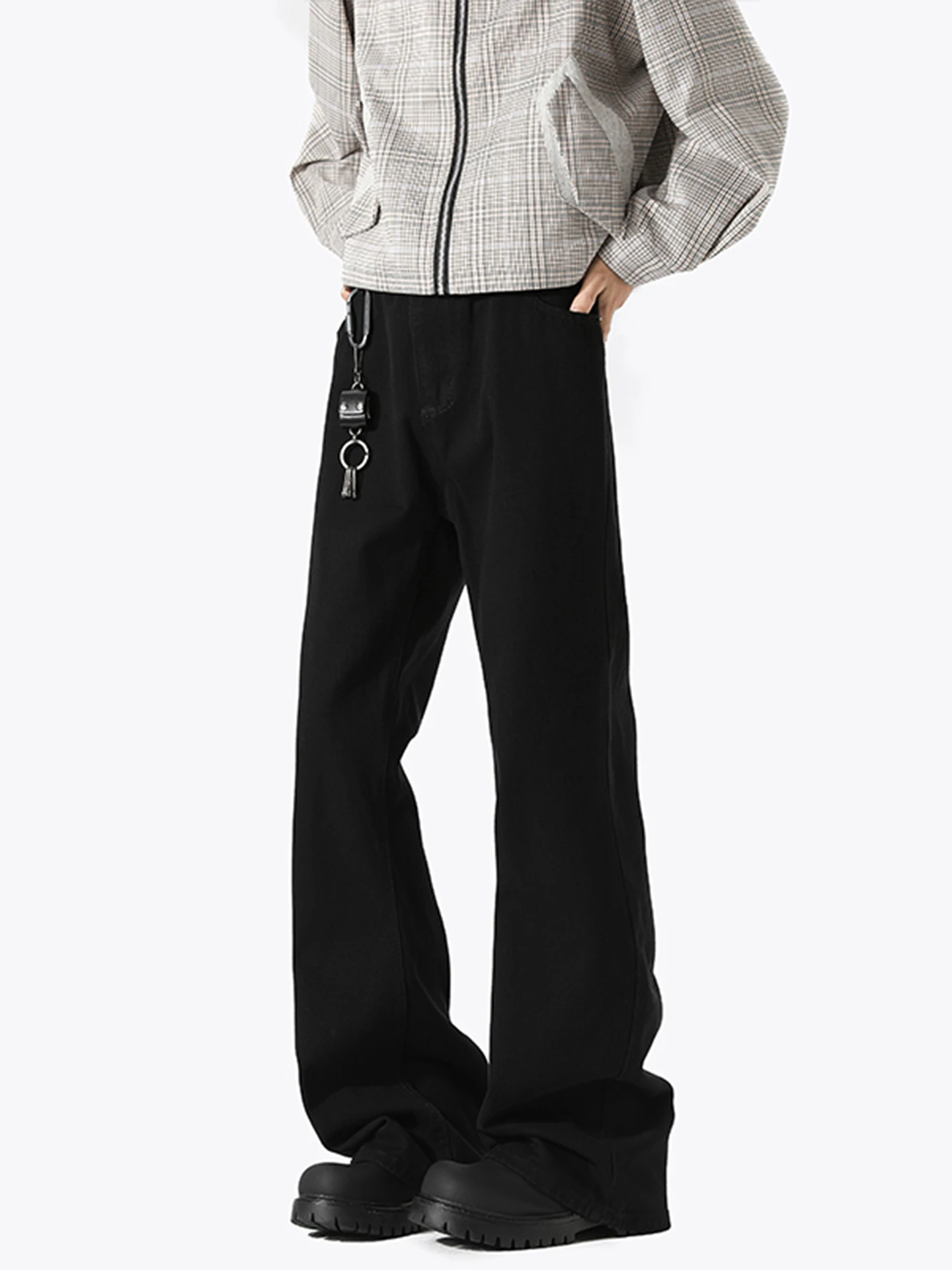 

Мужские джинсы Bla с высокой талией, прямые, облегающие, модные, в американском стиле, износостойкие, повседневные