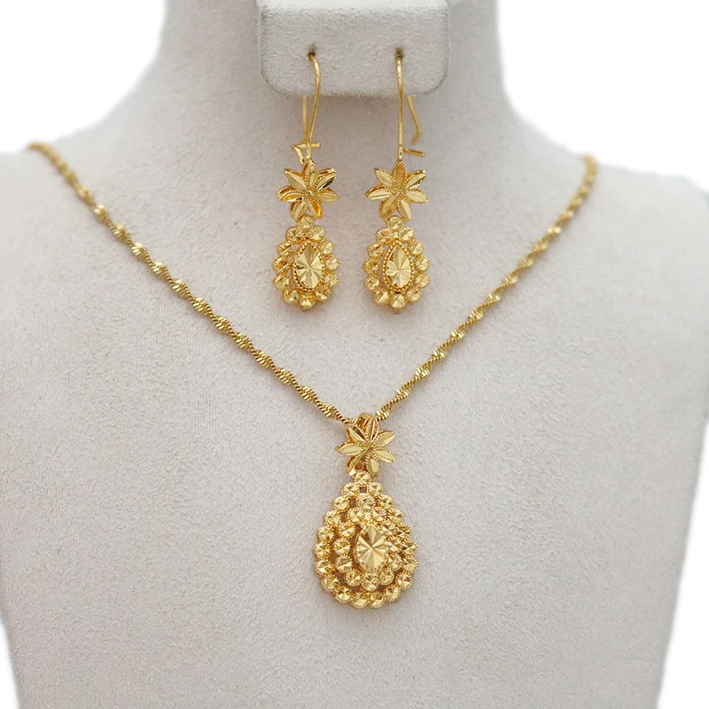 Ethiopian Jewelry Set Necklace/Earrings Women's Fashion African Charm Wedding Gift Arabic/Dubai/Australia/Wedding Ring