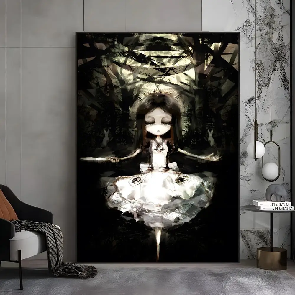 ملصق Alice Madness Returns عالي الدقة ذاتي اللصق مقاوم للماء مثالي للمنزل والمكتب وغرفة النوم هدية رائعة